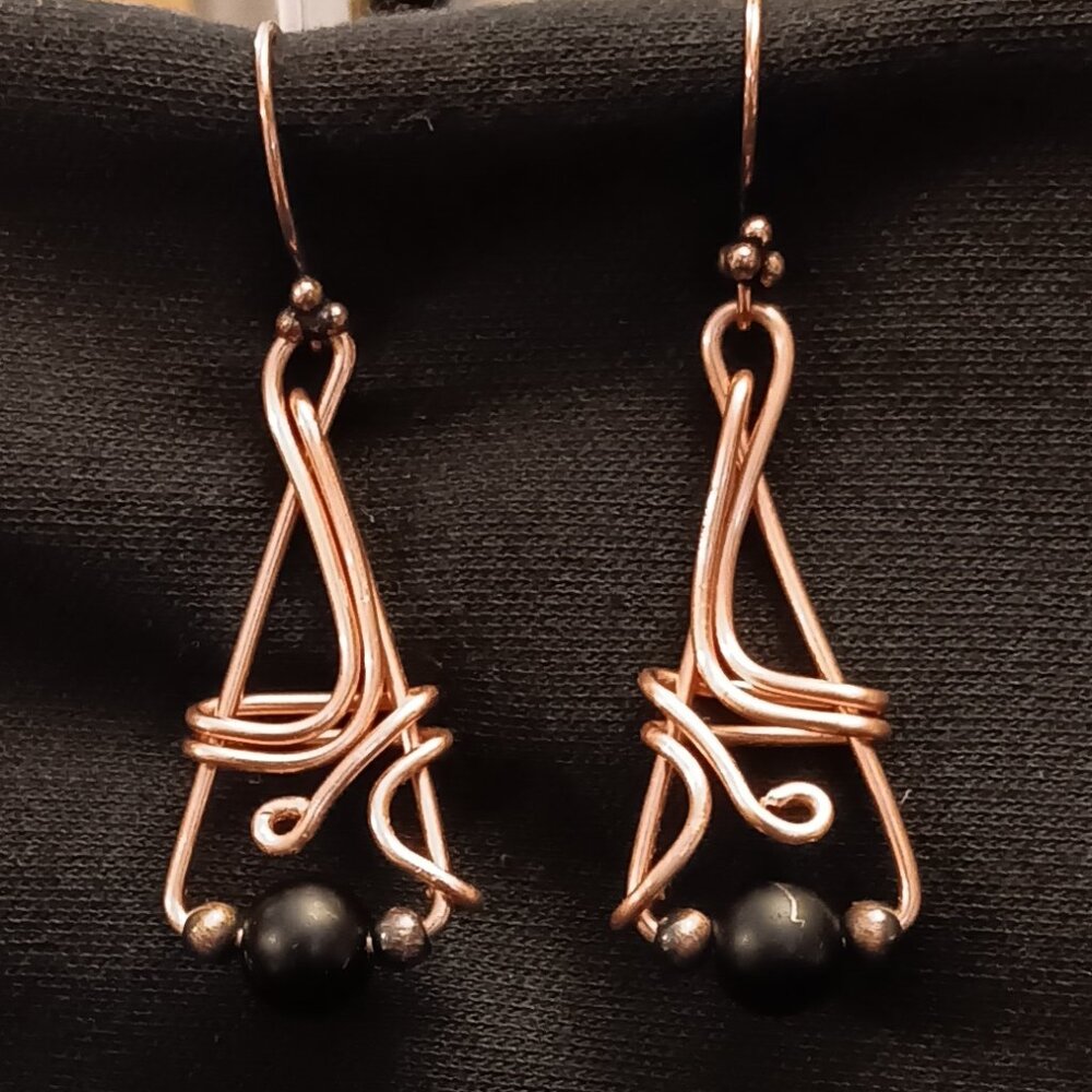 2 for $12 Gorgeous copper wire beaded earrings!